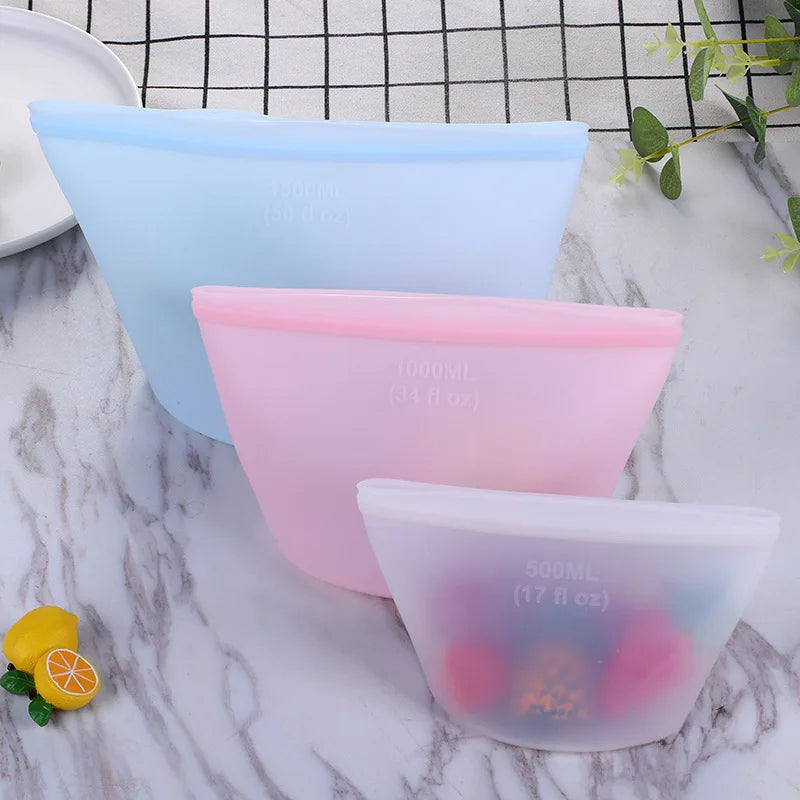 Sac de Conservation Alimentaire en Silicone Premium